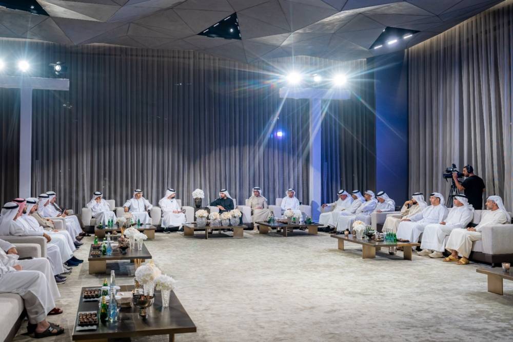 راشد بن حميد خلال حضوره الجلسة الختامية للمجلس الرمضاني 2026