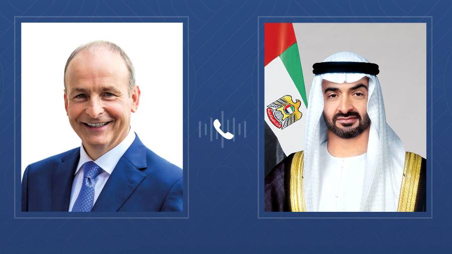 محمد بن زايد ورئيس وزراء إيرلندا يبحثان تداعيات التطورات العسكرية
