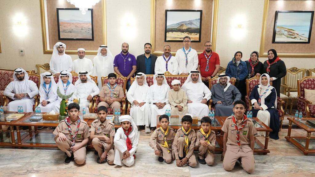 سالم بن سلطان يستقبل كشافة رأس الخيمة