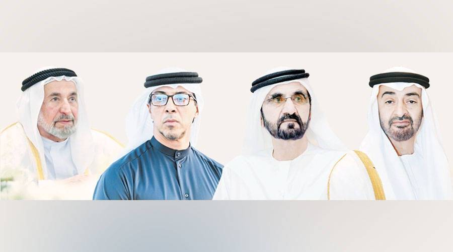 ‏رئيس الدولة ونائباه وسلطان والحكام يعزّون سلطان عمان