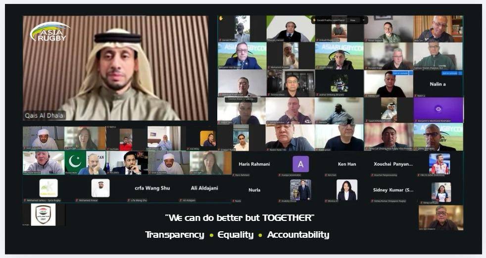 قيس الظالعي يترأس الاجتماع الذي عُقد عبر الاتصال المرئي