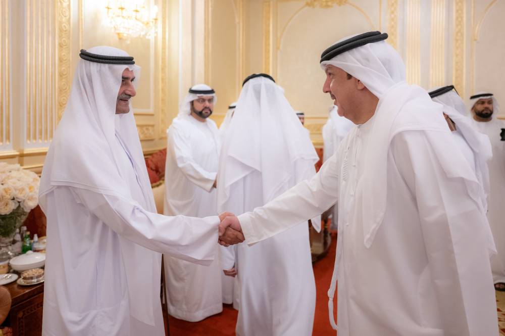 حمد الشرقي يستقبل المهنئين بعيد الفطر المبارك بحضور ولي عهد الفجيرة