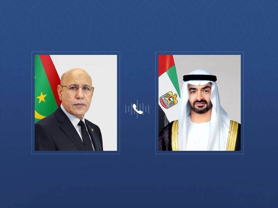 محمد بن زايد والرئيس الموريتاني يتبادلان هاتفياً التهاني بعيد الفطر