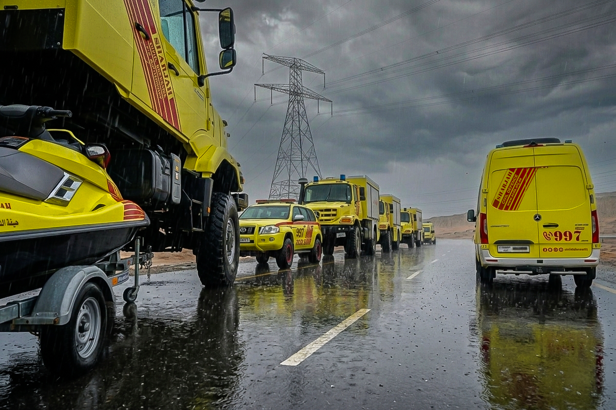  الشارقة.. جهود مؤسسية جبارة لإدارة تداعيات المنخفض