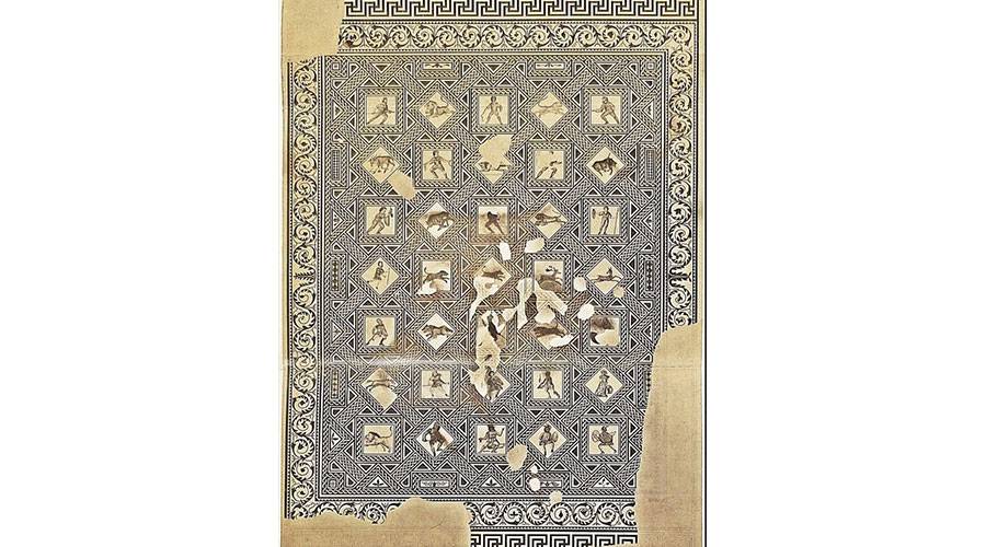 فسيفساء عمرها 1700 عام تظهر نساء يصارعن الوحوش