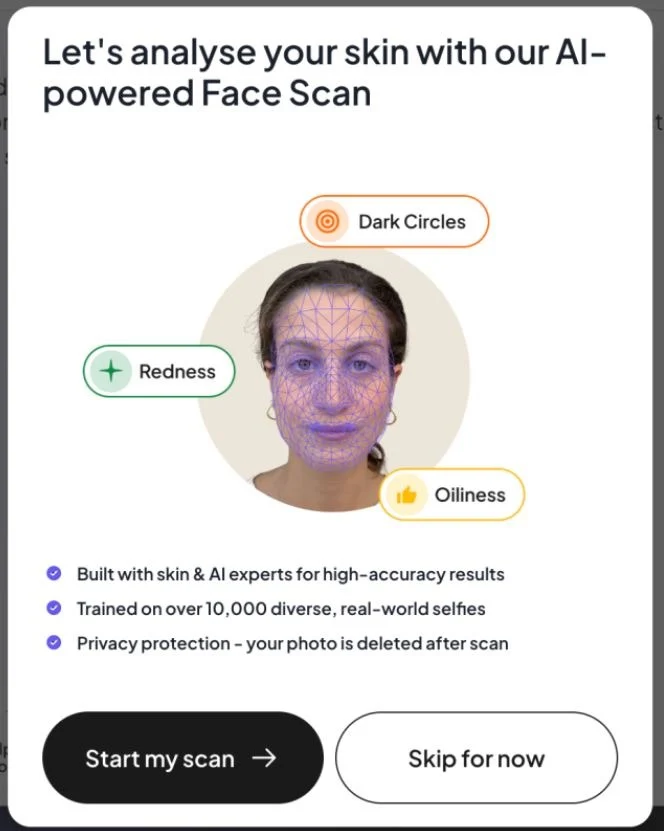 مستشار رقمي يحلل البشرة في 3 دقائق